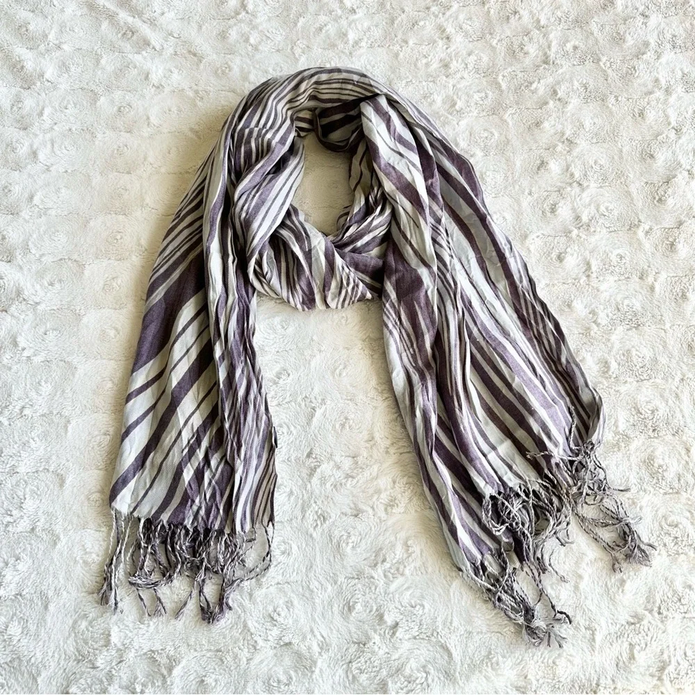 Pashmina Scarf Wrap Shawl Womens Purple Zebra Animal Print Whimsygoth Rave Italy